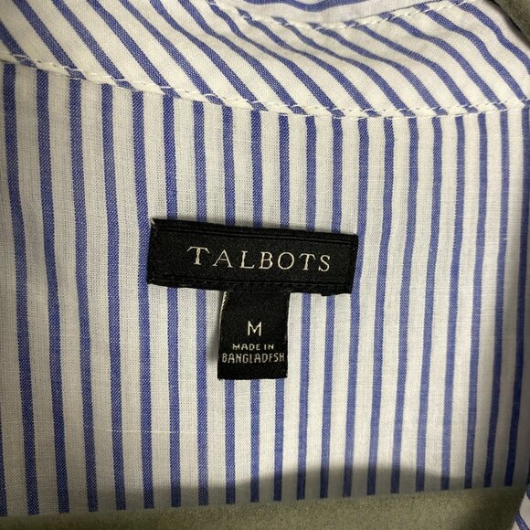 Talbots Striped Pullover Short Sleeve Top Womens Medium 100% Cotton - Picture 2 of 6